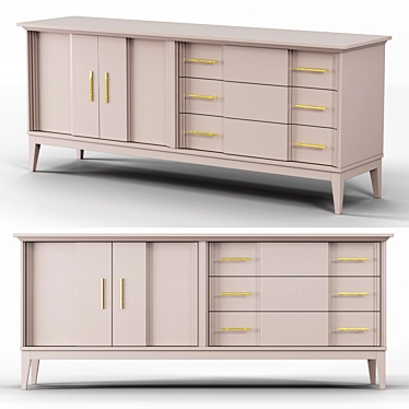 Manhattan 3-Drawer Chest 3D model image 1 