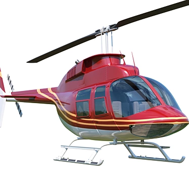 Bell 206 Helicopter: High-Quality Model. 3D model image 1 