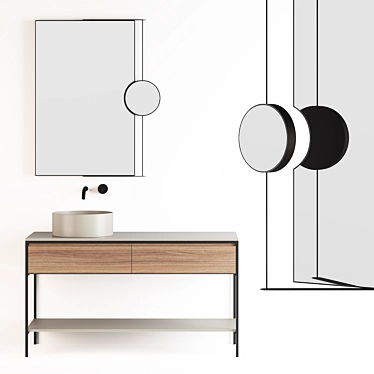 Elegant Stand and Stylish Faucet Set 3D model image 1 