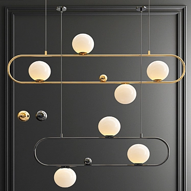 Elegant Oval Ring Chandelier 3D model image 1 