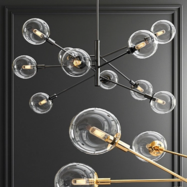 Elegant Satin Orb Chandelier 3D model image 1 