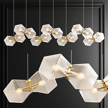 Modern Elegance: Welles Glass Chandelier 3D model image 1 