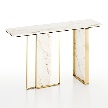 Golden Elegance Console 3D model image 1 