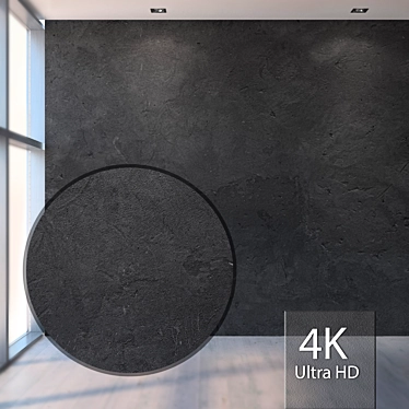 Sleek Black Concrete Texture 3D model image 1 