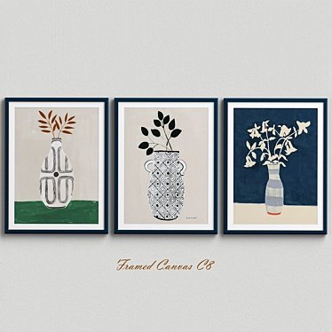 Aegean Vase Framed Canvas Set 3D model image 1 