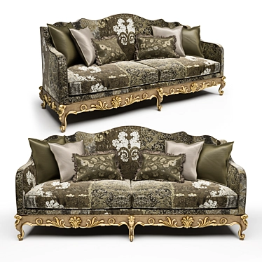 Galleria Gold Sofa with Cushions 3D model image 1 