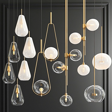 Ethereal Glow: Four Hanging Lights 3D model image 1 