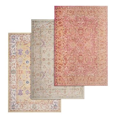 Luxury Texture Carpets Set 3D model image 1 