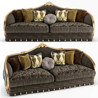 European Handmade Sofa: Furniture Masterpiece 3D model image 1 