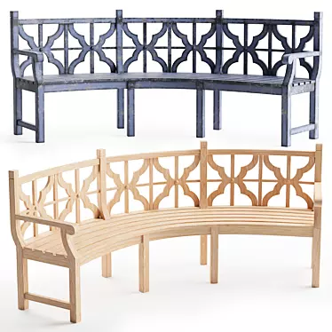 Urban Park Bench: Classic Wood Design 3D model image 1 