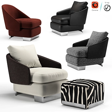 Elegant Lawson Armchair 3D model image 1 