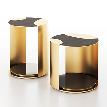 Elegant Gold Castle TERNI Side Table 3D model image 1 
