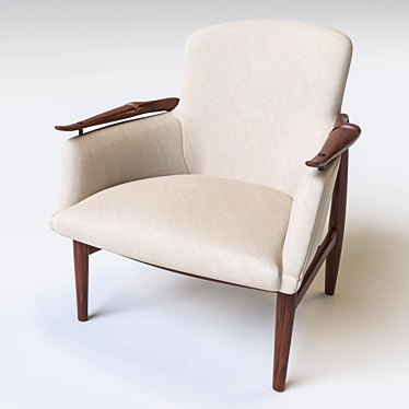 Modern Danish Lounge Chair | Finn Juhl NV-53 3D model image 1 
