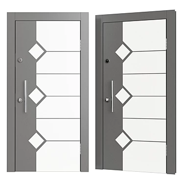 Elegant Oak Door - 01 3D model image 1 