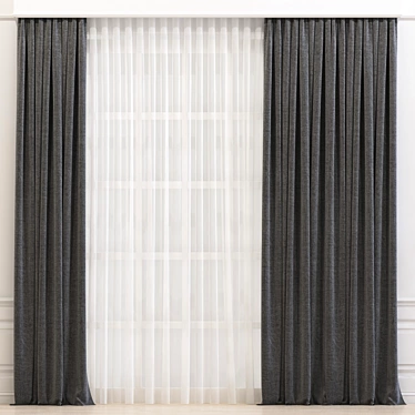 Sleek Reimagined Curtains 3D model image 1 