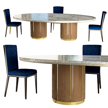 Contemporary Volpi Dining Set 3D model image 1 