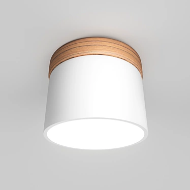 Title: Wood White Modern LED Pendant Light 3D model image 1 