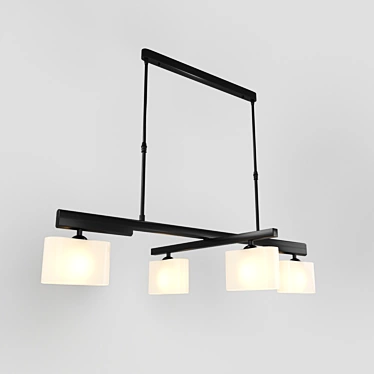 Modern Black Pendant Light with Adjustable Height 3D model image 1 