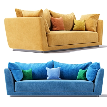 Aria Modern 3-Seater Sofa 3D model image 1 