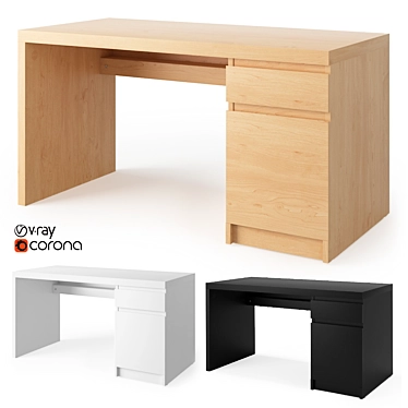 Sleek Malm Desk - Versatile & Stylish 3D model image 1 