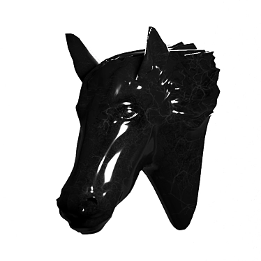 Elegant Black Horse Head Wall Decor 3D model image 1 