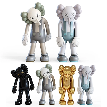 Limited Edition KAWS Small Lie Figures 3D model image 1 