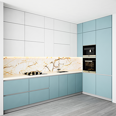 
Kitchen 018: Versatile Modular Design 3D model image 1 