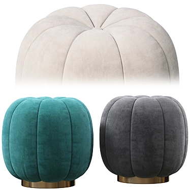 Sofia Velvet Footstool: Luxurious Cotton Velvet & Elegant Design 3D model image 1 