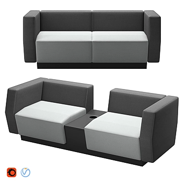 COR Modern Affair Sectional Sofas 3D model image 1 