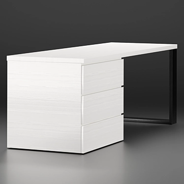 Minimalistic Mao Oak Desk 3D model image 1 