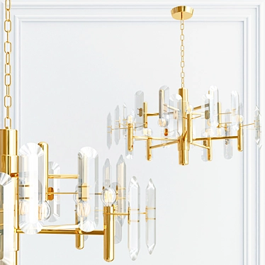 Golden design of modern crystal chandelier