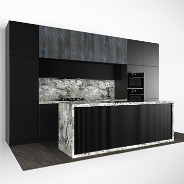 Modern Kitchen Set: Spacious & Stylish 3D model image 1 