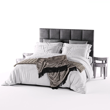 Elegant Meridiani Bardo Bed 3D model image 1 