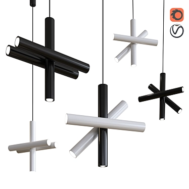 Elegant Hanging Ice Pendant Lamp 3D model image 1 