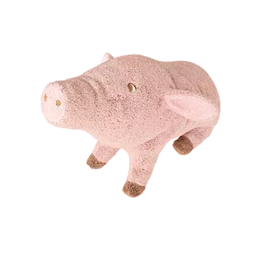 Snuggly Pink Pig Plush 3D model image 1 