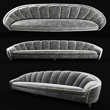 Refined Artdeco Sofa 3D model image 1 