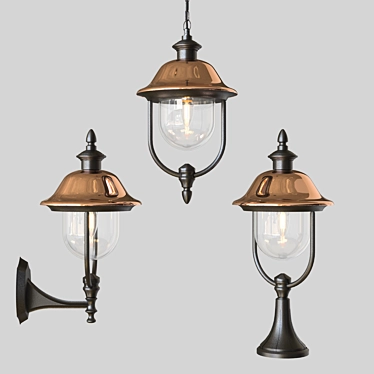 Elegant Barcelona Lamp Set 3D model image 1 