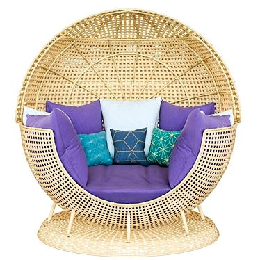 Rattan Garden Chair: Outdoor Elegance 3D model image 1 