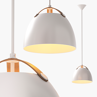 Modern Wood and Metal Pendant 3D model image 1 