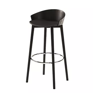Modern Beech Barstool: Capdell Nix by Patrick Norguet 3D model image 1 