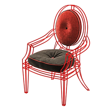 Casamidy Opera Capitone: Distinctive Metal and Upholstered Armchair 3D model image 1 