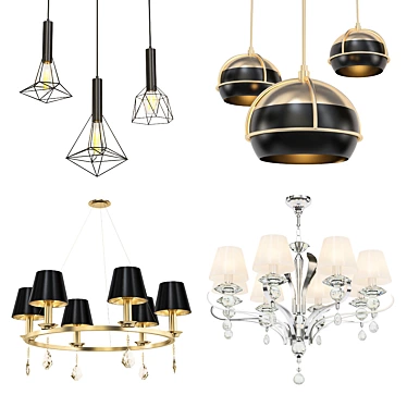 Modern Chandelier Collection 3D model image 1 