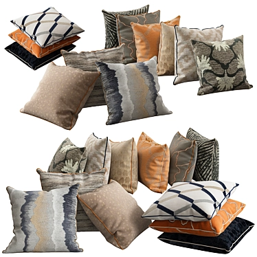 Elegant Home Decor Pillows 3D model image 1 