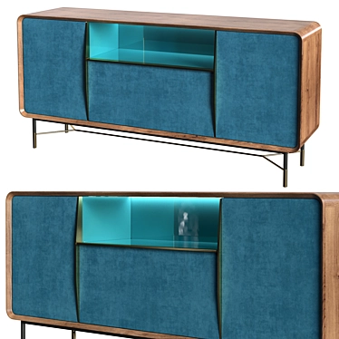 Chic Turquoise Sideboard 3D model image 1 