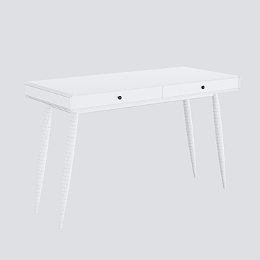 Modern Office Table with 2 Drawers (124x53x76cm) 3D model image 1 