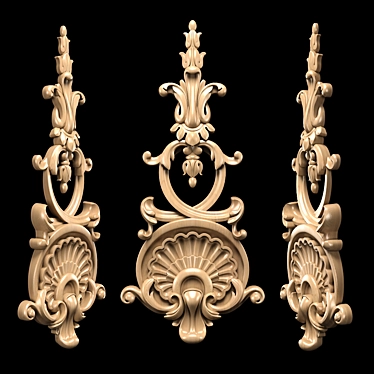 Elegant Carved Trim - Classic Style 3D model image 1 