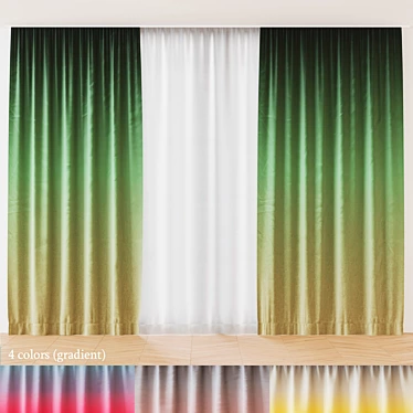 Gradient Curtains: 4 Color Options 3D model image 1 