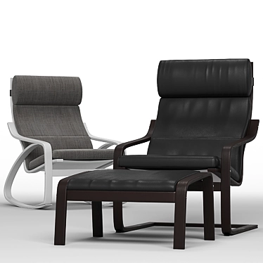 Corona-Supported Poing Armchair, 4 Upholstery Options 3D model image 1 