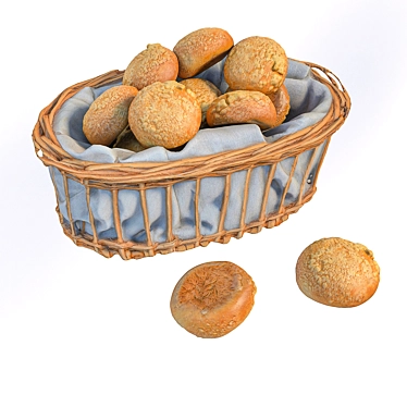 Delicious Baking Basket 3D model image 1 