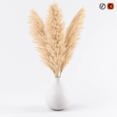 Elegant Pampas Display in Vase 3D model image 1 